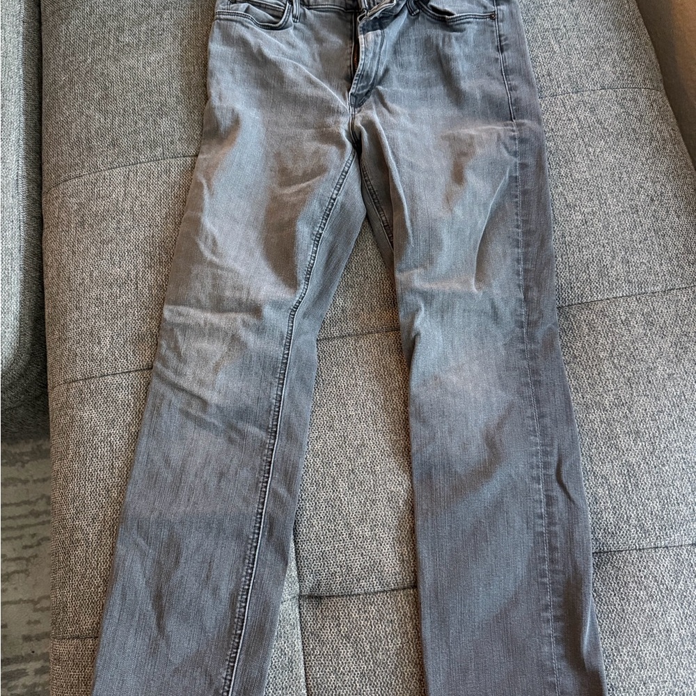 MOTHER Straight Leg Jeans in Charcoal